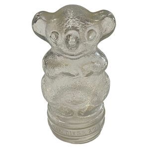 VINTAGE SAN DIEGO ZOO Clear GLASS KOALA BEAR JAR Statue - No Lid